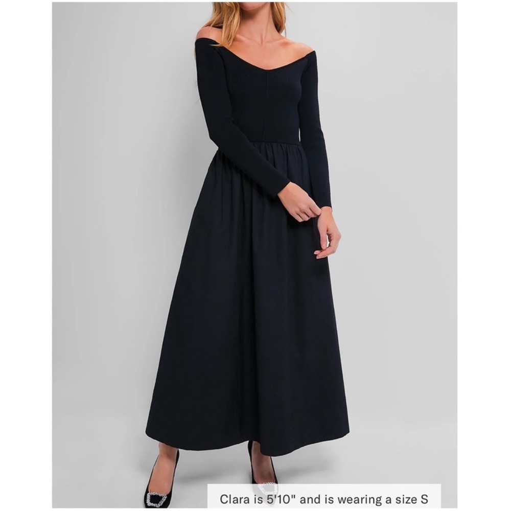 Tuckernuck Black Off-Shoulder Long Sleeve Dress